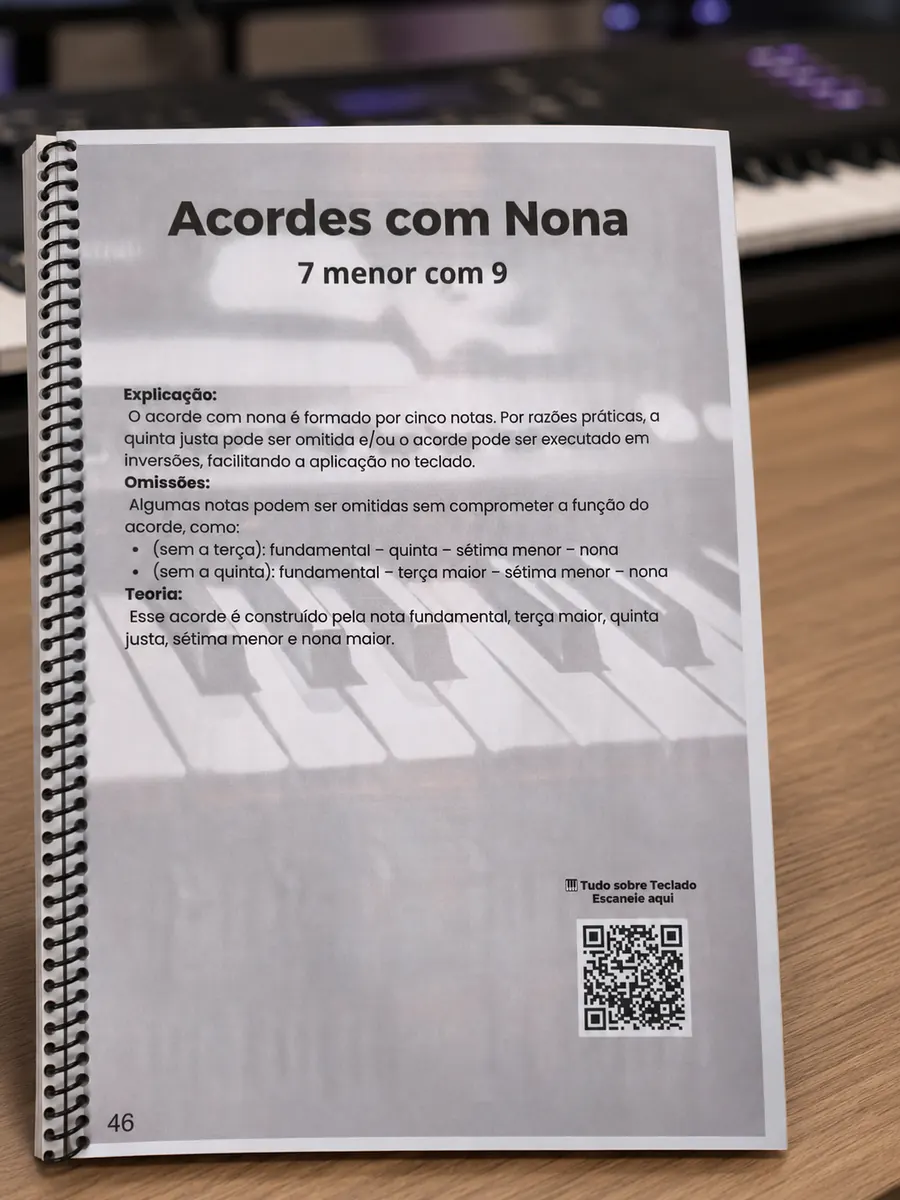 Página com explicação de acordes com nona
